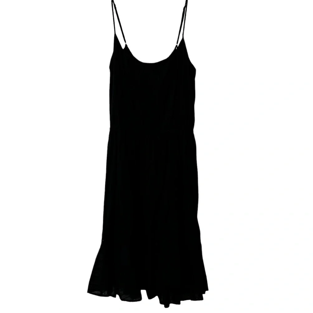 NEW Revolve Ella Moss  ‘Blanca’ Midi Dress in BLACK Large Ruffled Lace